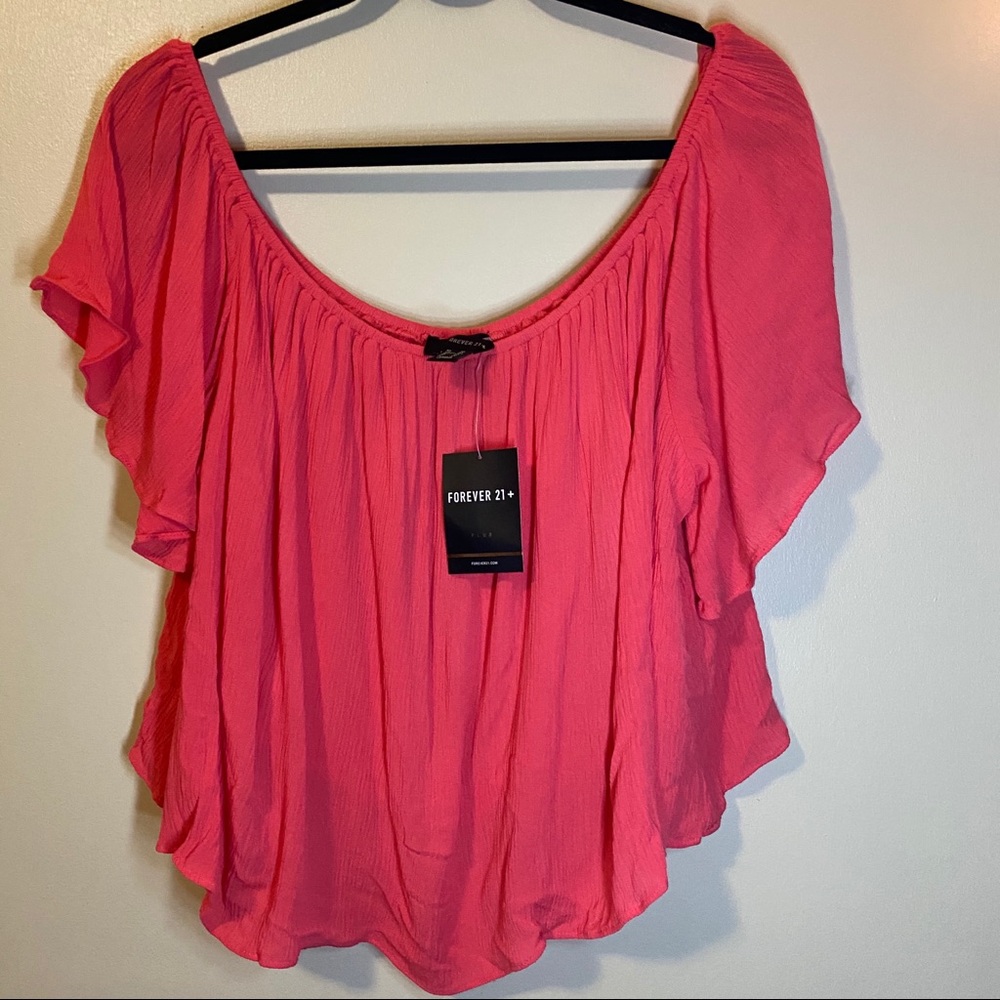 🌿 2 for $15: Forever 21 Flowy Crop Top Blouse - Picture 2 of 5